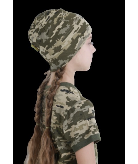 Knitted camouflage hat Pixel