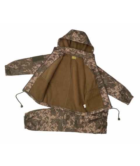 Children's suit ARMY KIDS PILOT warm for boys with hood camouflage pixel height 140-146 cm