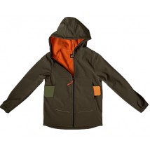 Children's soft-shell fleece jacket color Olive