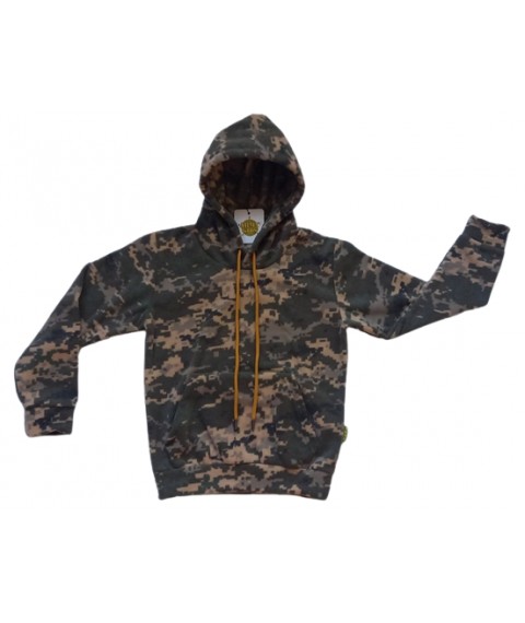 Children's fleece hoodie ARMY KIDS camouflage Pixel 152-158