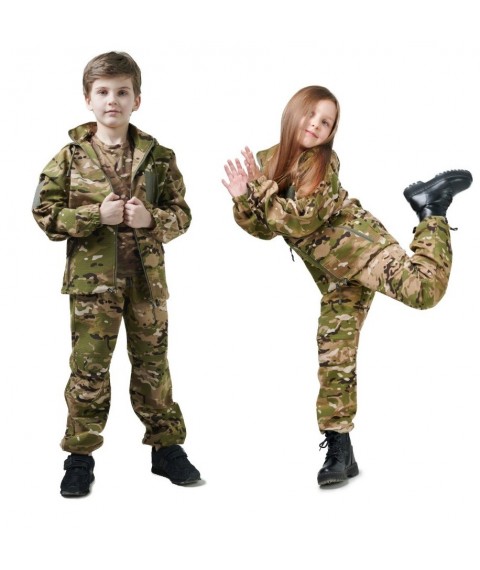 Костюм камуфляжний дитячий ARMY KIDS PILOT для хлопчиків з капюшоном камуфляж МУЛЬТИКАМ 152-158