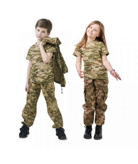 Children's camouflage T-shirt Pixel height 164 cm
