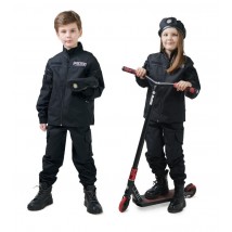 Костюм детский Полицейский для мальчиков и девочек цвет черный 140-146