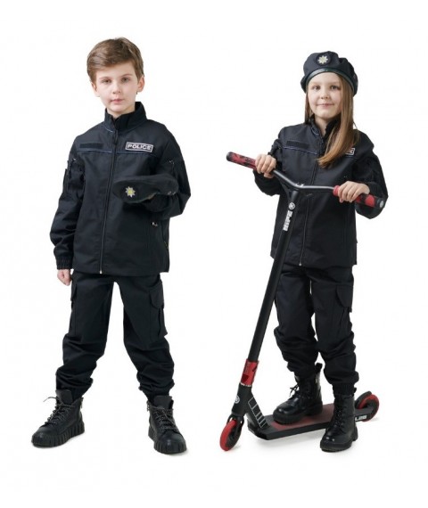 Костюм дитячий Поліцейський для хлопчиків і дівчаток колір чорний 140-146