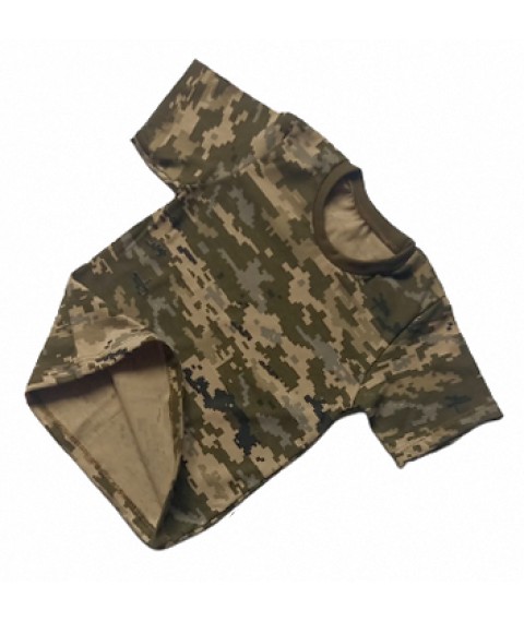 Children's set T-shirt and shorts with pockets camouflage Pixel 116 cm