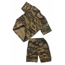 Комплект детский Футболка и шорты с карманами камуфляж Пиксель 116 см