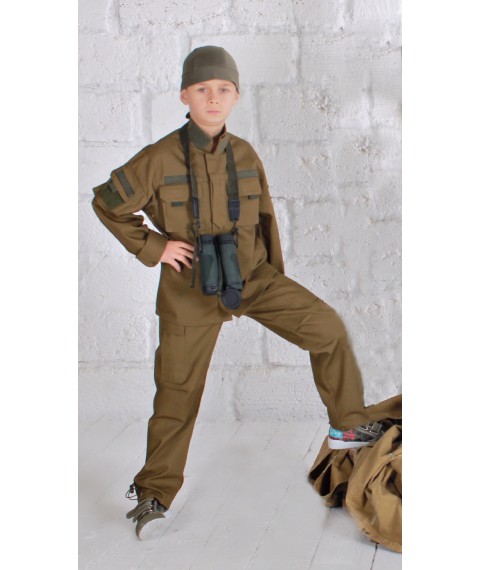 Children's costume for boys Cyborg color Khaki height 152-158 cm