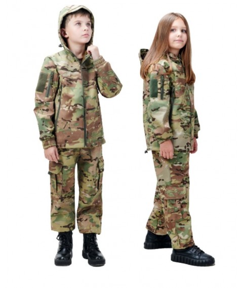 Children's suit ARMY KIDS Scout Soft-Shell warm camouflage Multicam 152-158
