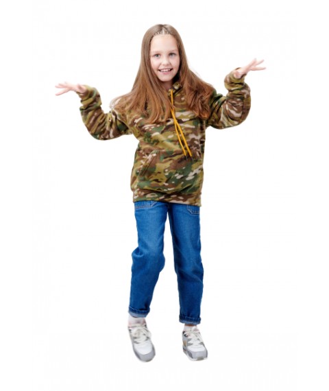 Children's fleece hoodie ARMY KIDS camouflage Multicam