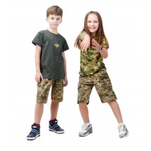 Children's shorts camouflage Pixel 116-122