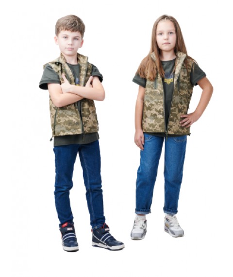 Жилет дитячий ARMY KIDS Скаут камуфляж Піксель 152-158