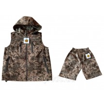 Suit children's vest and shorts ARMY KIDS Scout camouflage Pixel 116-122