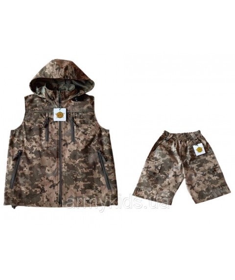 Suit children's vest and shorts ARMY KIDS Scout camouflage Pixel 152-158