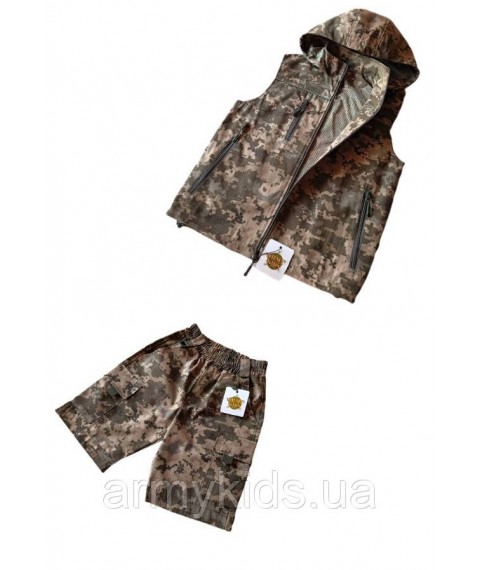Suit children's vest and shorts ARMY KIDS Scout camouflage Pixel