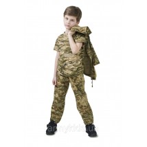 Костюм камуфляжный детский ARMY KIDS ПИЛОТ для мальчиков с капюшоном камуфляж пиксель 164-170 см
