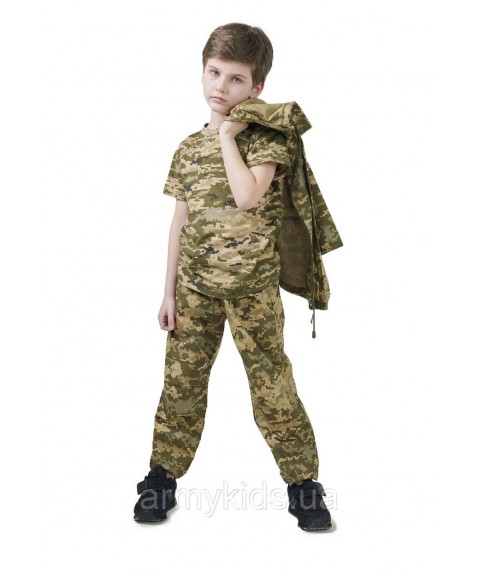 Костюм камуфляжный детский ARMY KIDS ПИЛОТ для мальчиков с капюшоном камуфляж пиксель 164-170 см