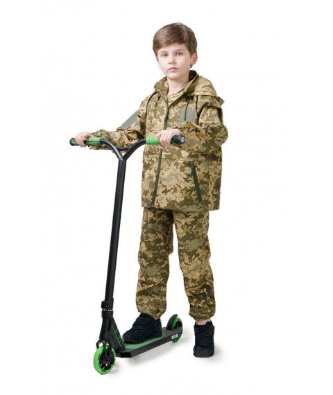 Children's costume ARMY KIDS PILOT for boys with hood, camouflage pixel 140-146