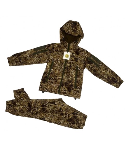 Костюм детский ARMY KIDS Скаут Soft-Shell теплый камуфляж Камыш 128-134