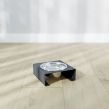 Підставка на одну нержавіючу миску для котів та собак Steel Bar Bend S 240мл 5см чорна