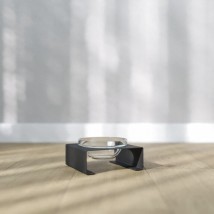 Підставка на одну скляну миску для котів та собак Glass Bar Bend S 240мл 5см чорна