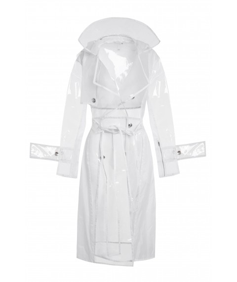 Lengthened white trench coat