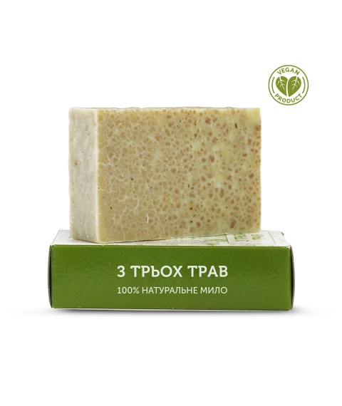 Handmade natural toilet soap & quot; Of three herbs & quot; (75g.) TM & quot; WHAT & quot;