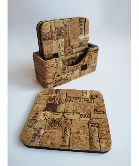 A set of square decorative stands handmade, for alcohol and hot items.