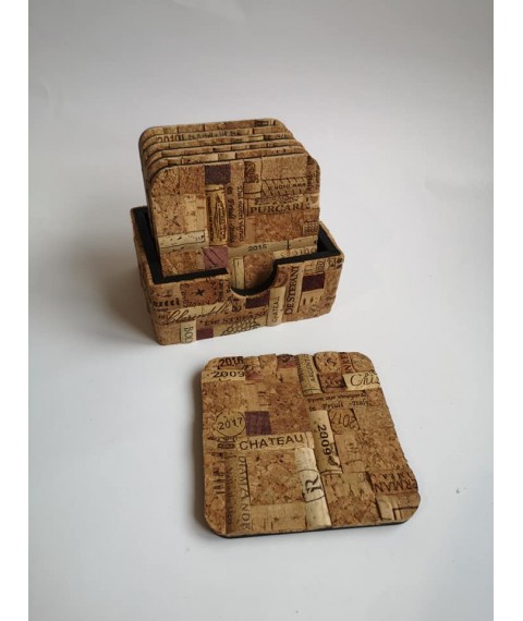 Set of decorative coasters handmade, for alcohol and hot items.