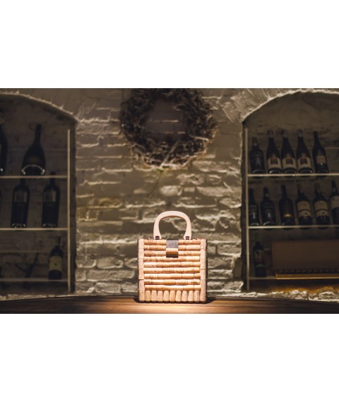 Wine cork and leather bag