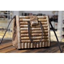 Bag made of wine cork and cork leather