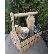 Декоративний дизайнерський Ящик з ручуой ручної роботи, з дерева і коркової мозаїки.