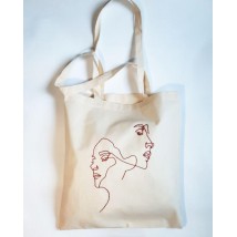 cotton shopper with handmade embroidery