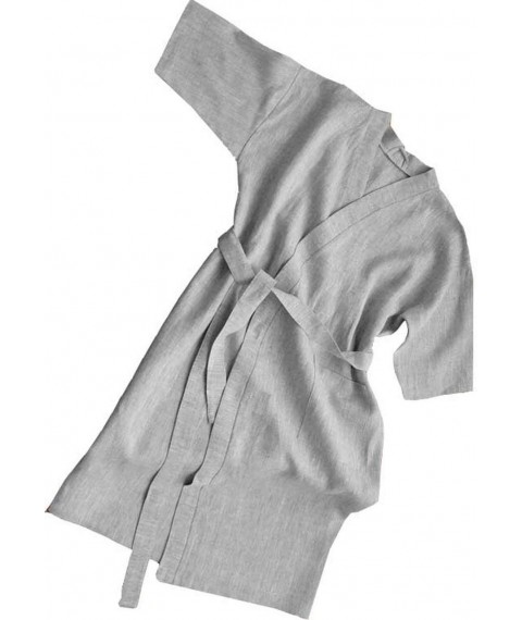 Льняные халаты (ткань лен/хлопок), серые