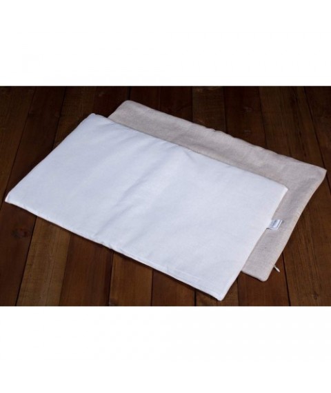 Подушка льняная в кроватку (ткань хлопок) размер 35х55 см., кремовая