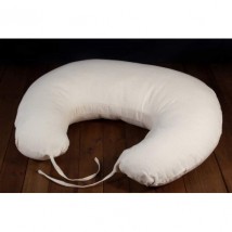 Feeding pillow with linen 60x80 cm, cream