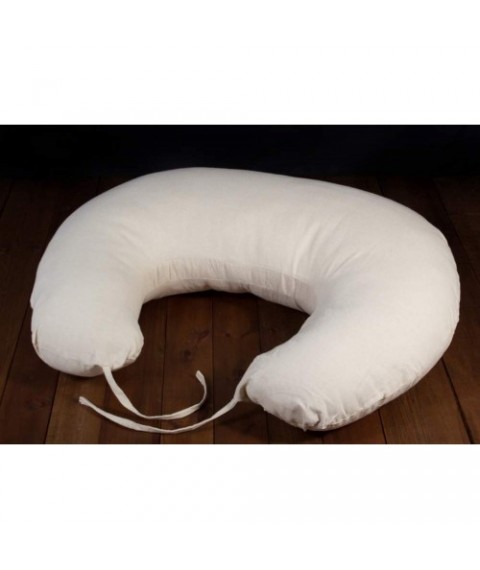 Feeding pillow with linen 60x80 cm, cream