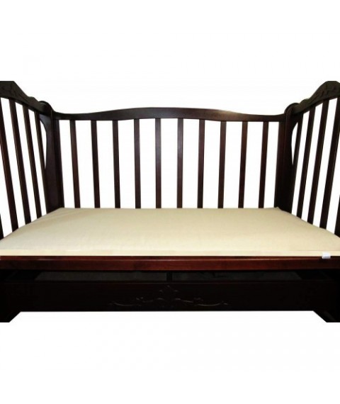Linen mattress for a crib (cotton fabric) 80x160x7 cm, cream