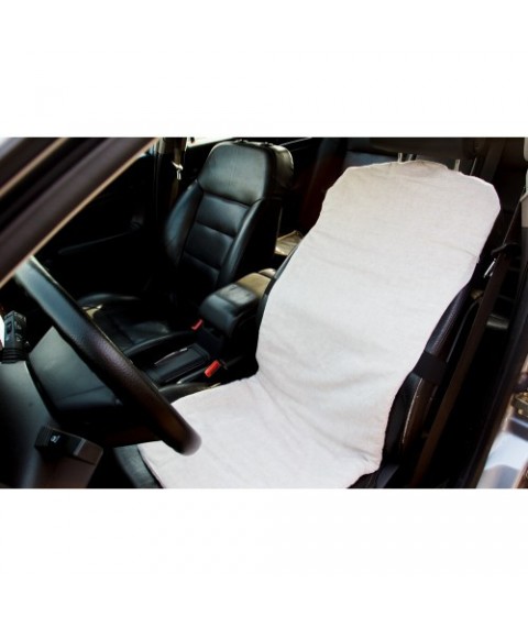 Linen cape for a car seat, size 45x115 cm, gray
