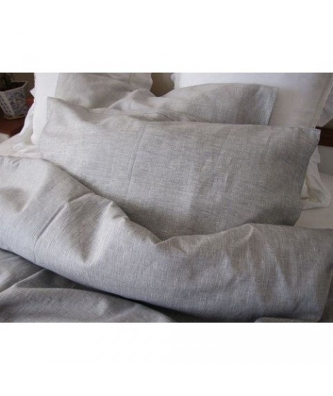 Pillowcase 35x80 cm, (half linen) gray