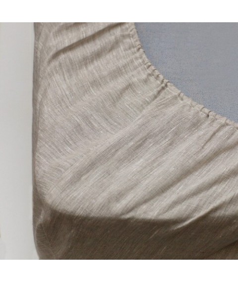 Fitted sheet half-linen 110x190x20 cm, gray