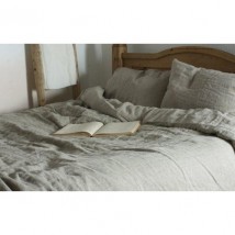 Комплект льняного постельного белья 175х215, серый