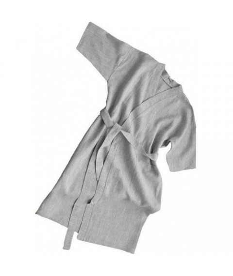 Linen bathrobe for bath and sauna X, XL, XXL, Gray