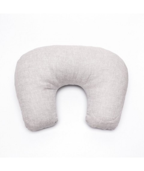 Pillowcase for travel pillow, half linen, gray