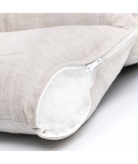 Linen orthopedic pillow size 50x70 cm., Gray