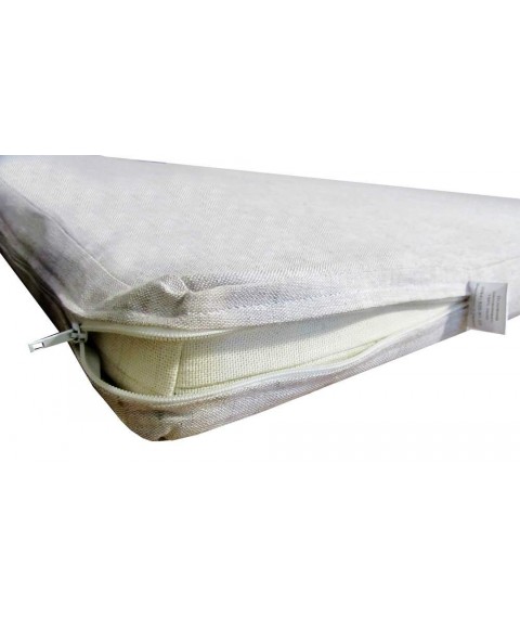 Bed mattress (linen fabric) size 60x120x5 cm, gray