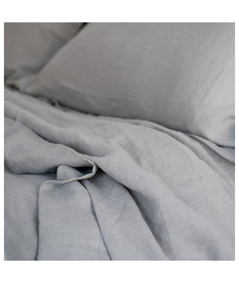 Комплект льняного постельного белья 110х140, серый