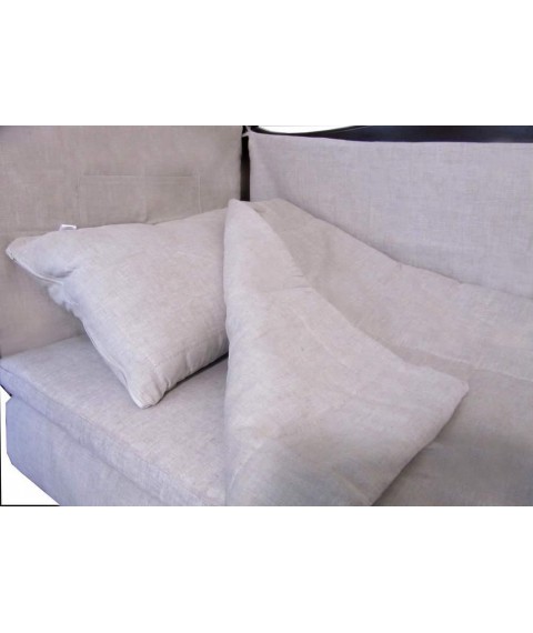 Protective linen bumper for crib (linen fabric), gray