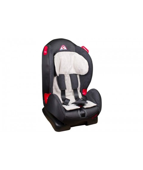 Linen cover for a group 1/2 child car seat, gray
