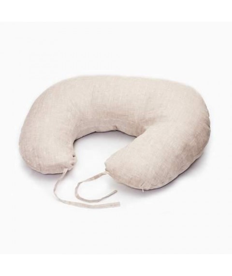Nursing pillow (linen fabric), size 60x80 cm, gray