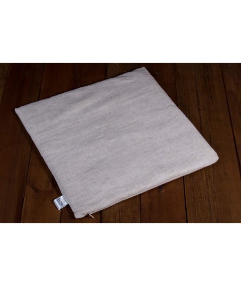 Pillow for stroller (linen fabric), size 35x35 cm, gray